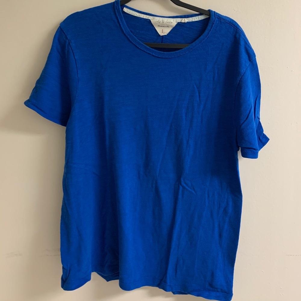 Men’s Rag & Bone handmade blue t-shirt size Large